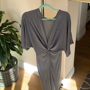 Missguided silver long dress